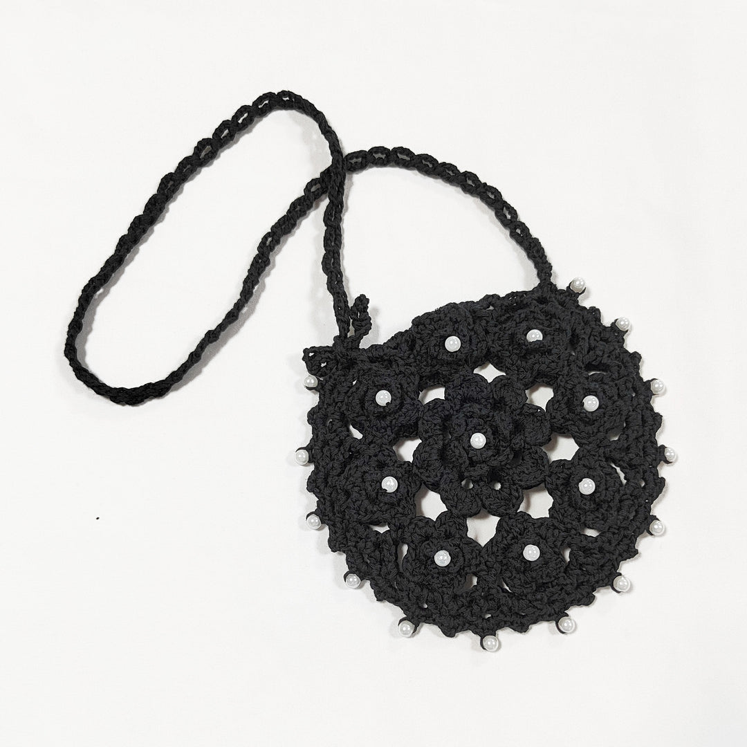 Damen handgefertigte Häkel-Handtasche mit Perlenschmuck Echo Archiv