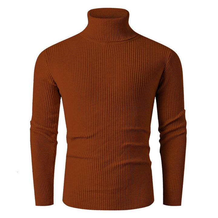 Herren eleganter Rollkragenpullover aus strukturiertem Strickmaterial Echoarchiv