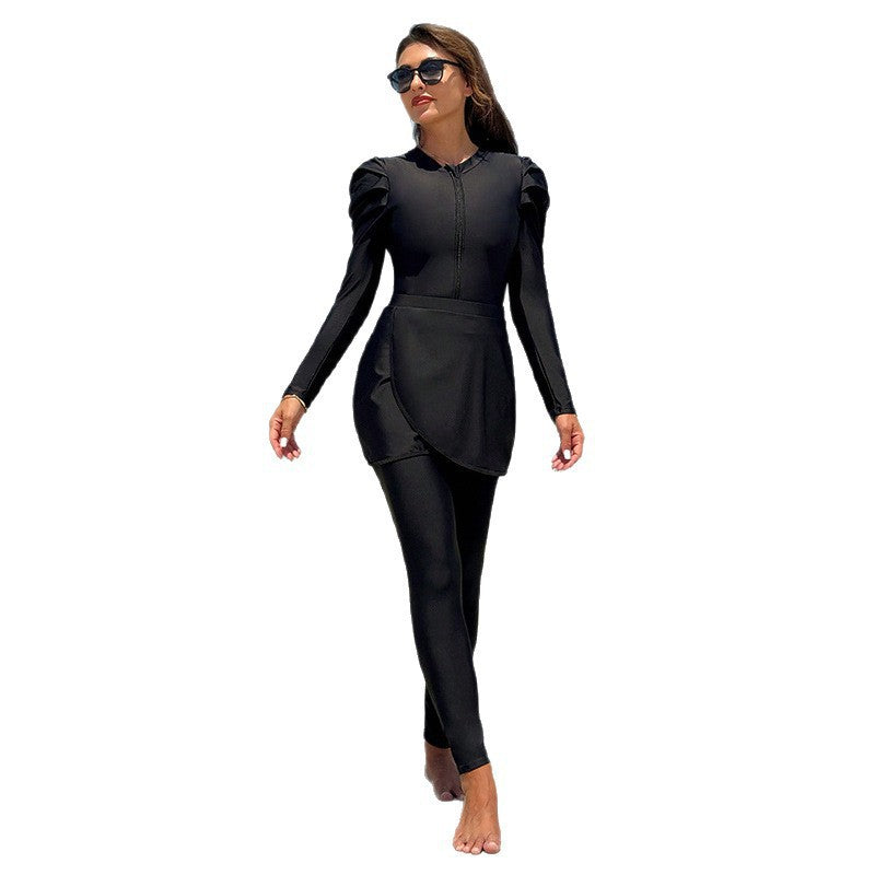 Damen Modischer Beachwear-Anzug mit Kapuze Echo Archiv