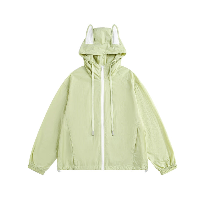 Damen Leichter Kapuzen-Anorak mit Ohrenapplikation und Tunnelzug Echoarchiv