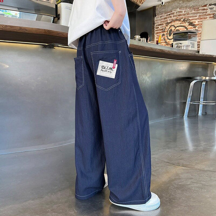 Unisex weite Denim-Hose mit elastischem Bund Echo Archiv