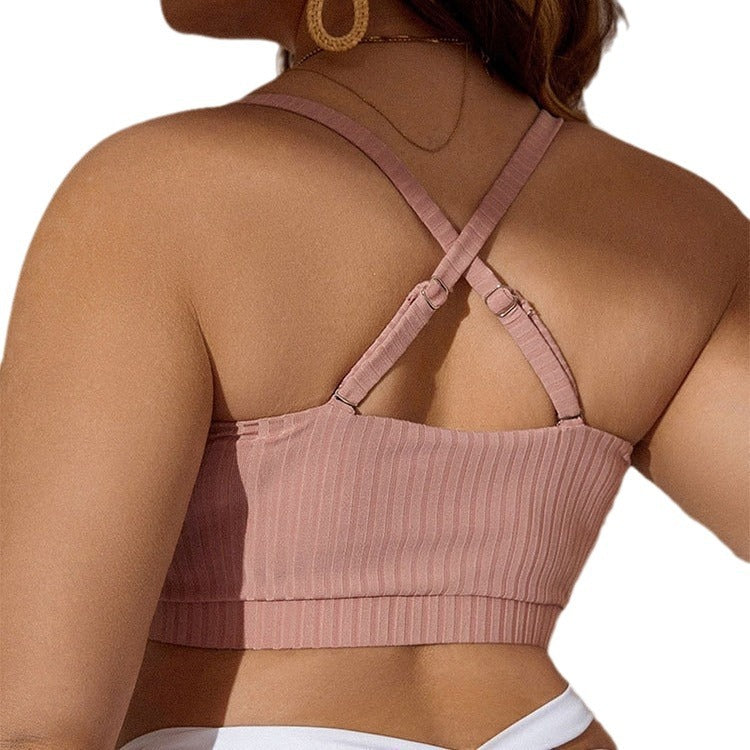 Damen Sport-Bra mit verstellbarem Raffung und modischem Bindedesign Echo Archiv