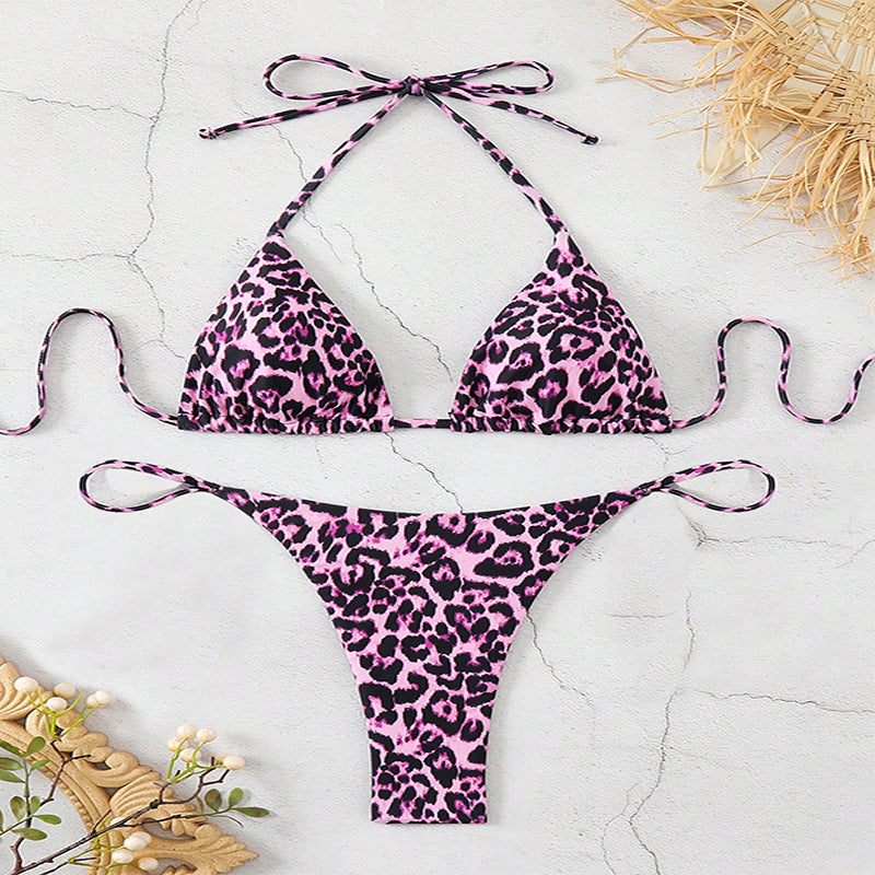 Damen Triangel-Bikini mit modischem Leopardenmuster Echo Archiv