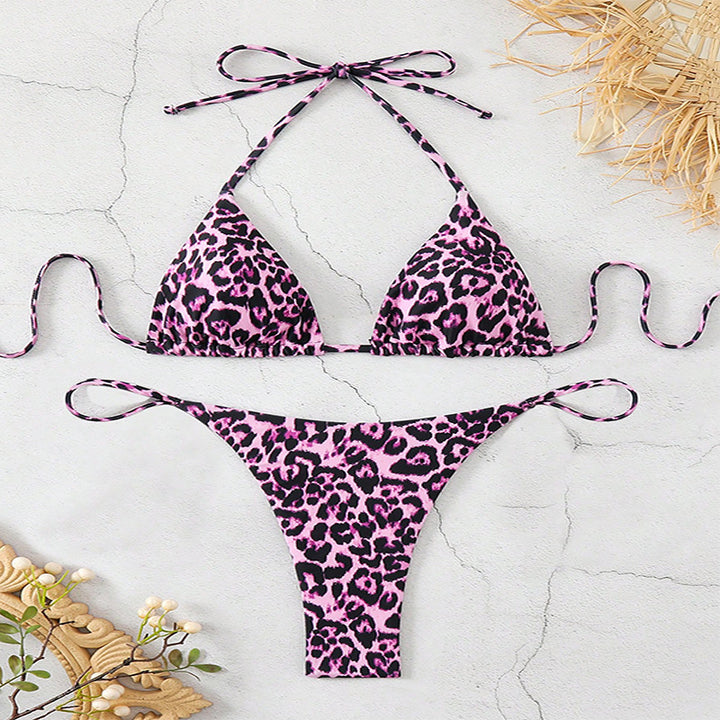 Damen Triangel-Bikini mit modischem Leopardenmuster Echo Archiv