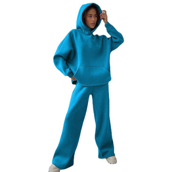 Damen nan Cozy-Komplettset mit extraweichem Oversize-Hoodie, Kängurutasche und High-Waist Palazzo-Sweathose Echo Archiv
