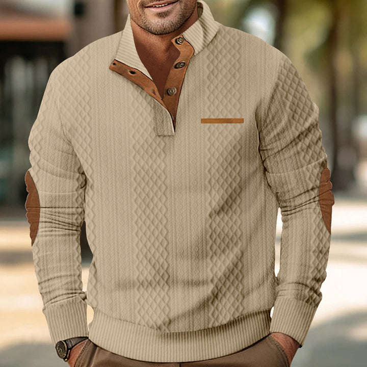 Herren Strickpullover mit modernem Kragen und strukturierter Oberfläche Echoarchiv