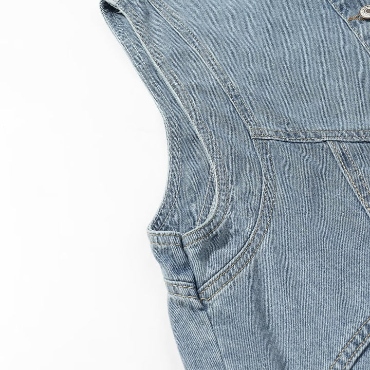 Damen Jeansweste mit Stehkragen, durchgehender Knopfleiste und aufgesetzten Taschen Echo Archiv