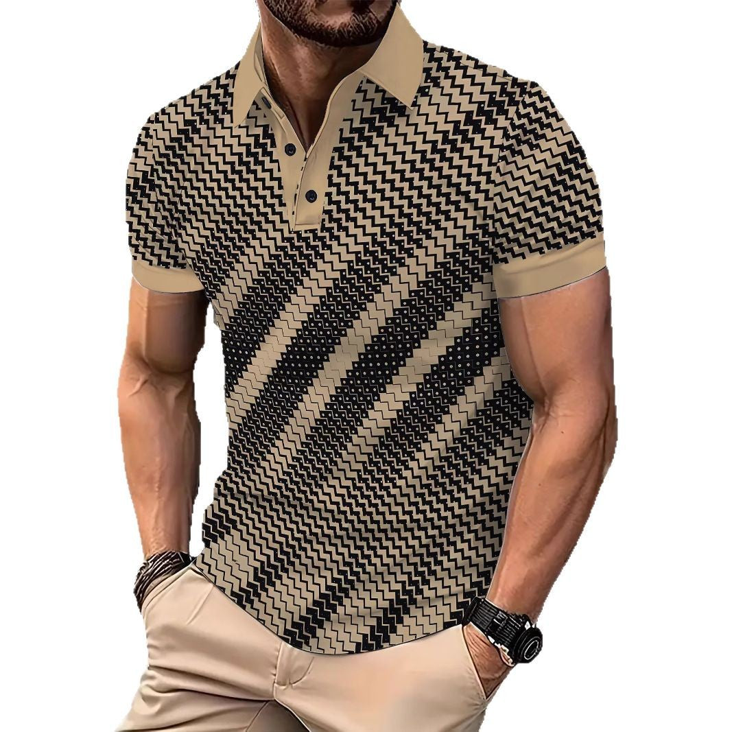 Herren Poloshirt mit modernem geometrischem Design Echoarchiv