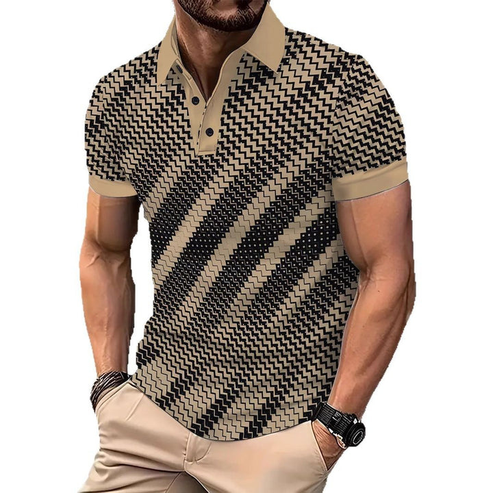 Herren Poloshirt mit modernem geometrischem Design Echoarchiv