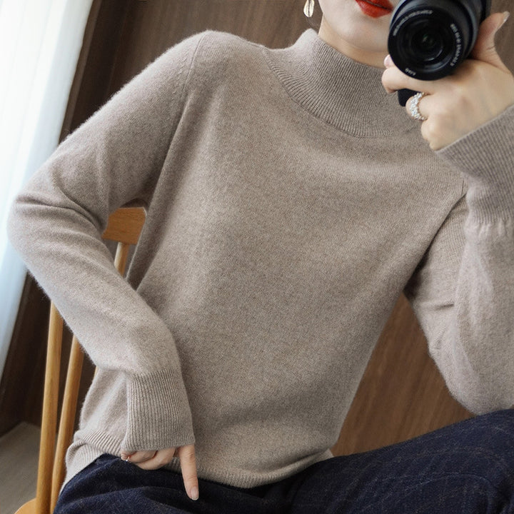 Damen Mockneck-Pullover aus flauschigem Angora-Mix mit legerer Ballonärmel-Silhouette Echoarchiv