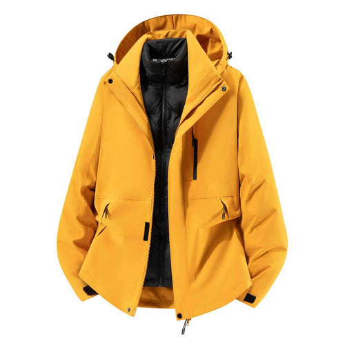 Herren Wasserfeste dreiteilige Winterjacke mit abnehmbarer Daunen-Innenjacke und Kapuze Echo Archiv