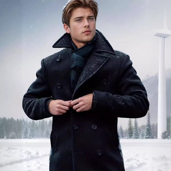 Herren eleganter Peacoat mit doppelt knöpfbarem Design Echoarchiv