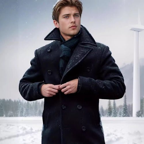 Herren eleganter Peacoat mit doppelt knöpfbarem Design Echoarchiv