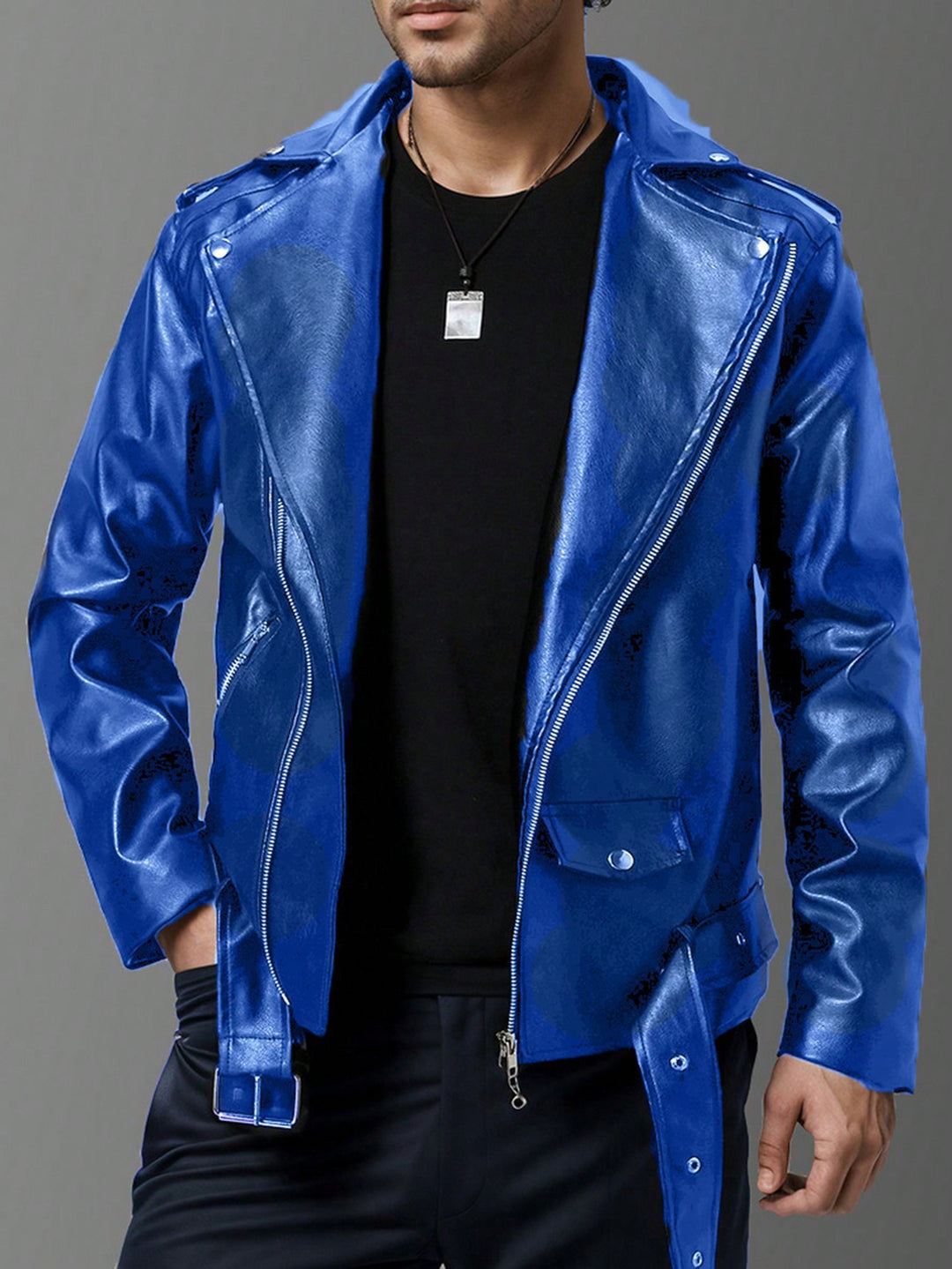 Herren stilvolle Bikerjacke aus hochwertigem Echtleder Echoarchiv