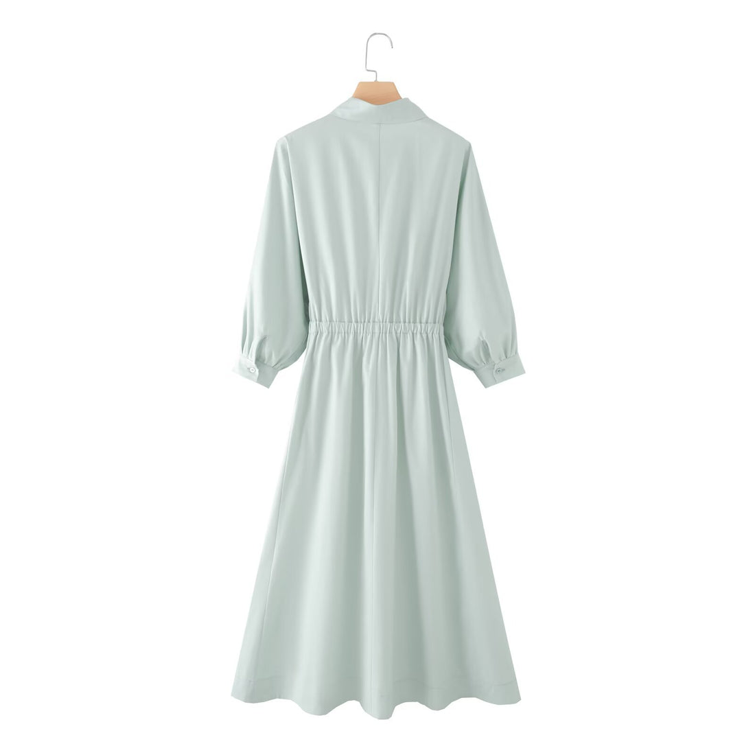 Damen Hemdblusenkleid mit ausgestellt-gebogtem Rock, 3/4-Ärmeln und Taillengürtel Echo Archiv