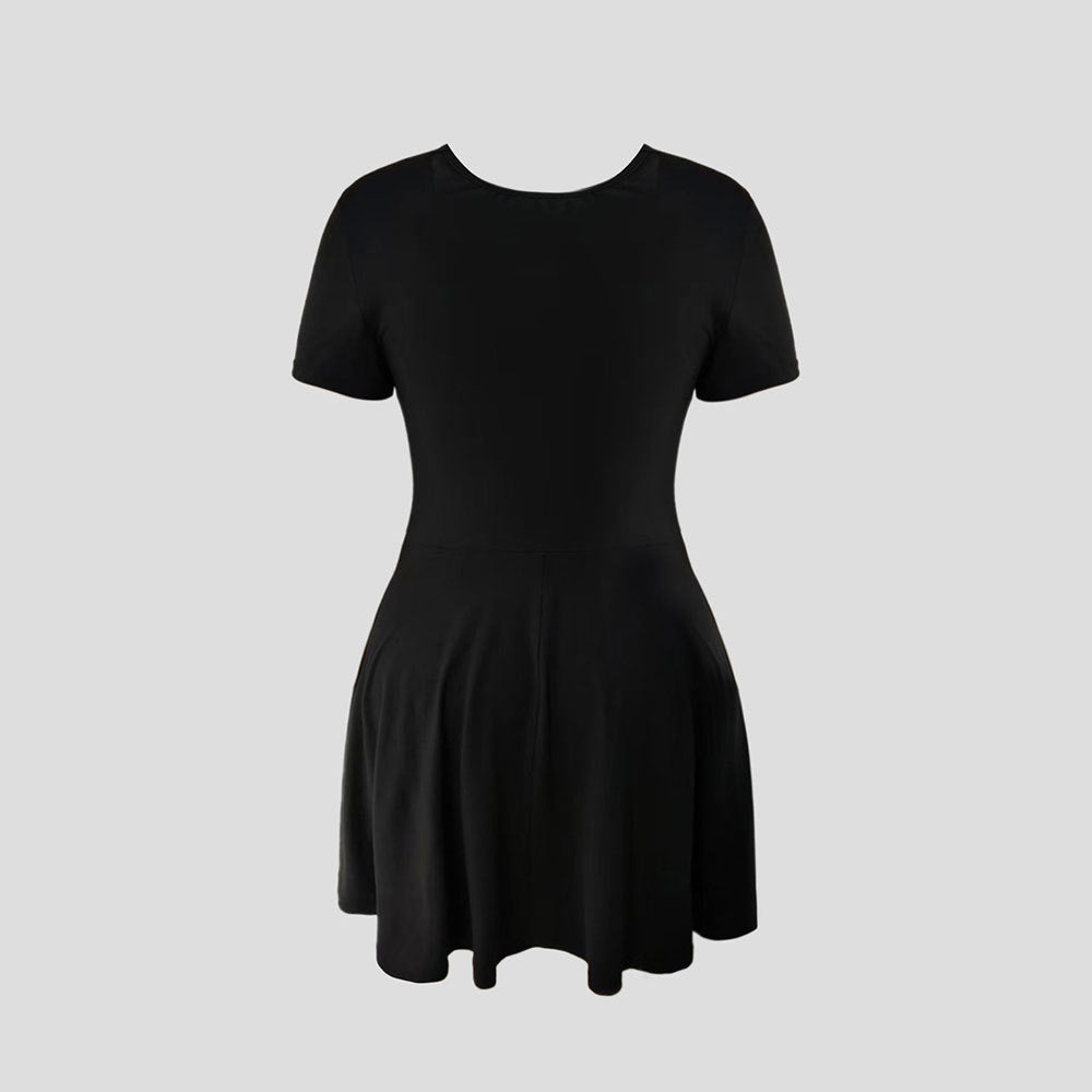 Damen Cocktailkleid mit tiefem V-Ausschnitt und Schleifendetail Echo Archiv
