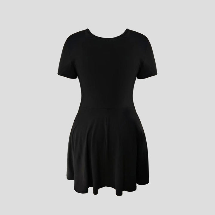 Damen Cocktailkleid mit tiefem V-Ausschnitt und Schleifendetail Echo Archiv