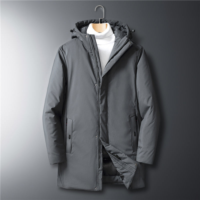 Herren moderner Urban-Longparka mit versteckter Reißverschlussblende und ergonomischer Kapuze Echo Archiv