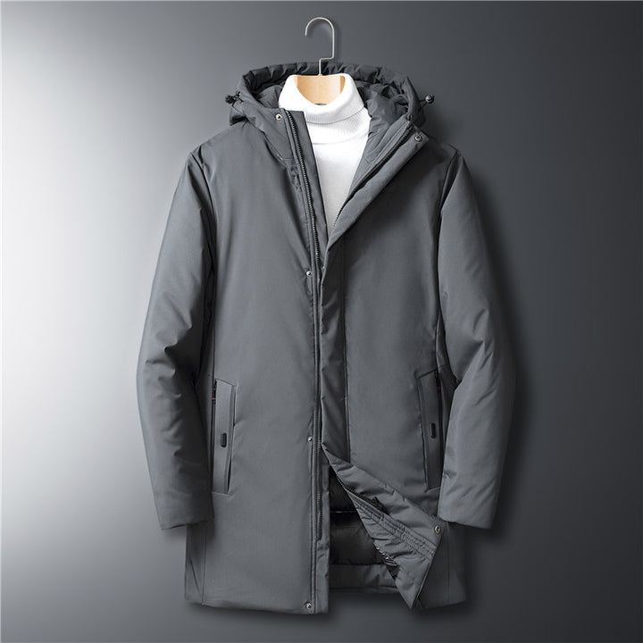 Herren moderner Urban-Longparka mit versteckter Reißverschlussblende und ergonomischer Kapuze Echo Archiv
