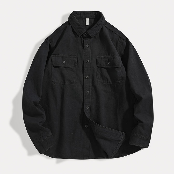 Herren Overshirt aus Baumwoll‑Twill mit Pattentaschen und Relaxed‑Fit Echo Archiv