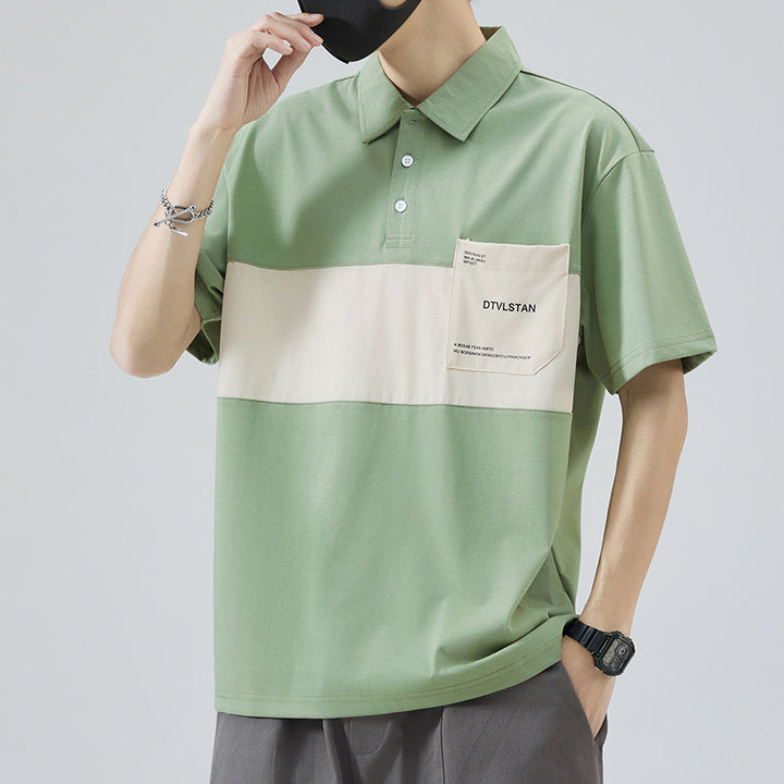 Herren Poloshirt mit modernem Farbblockdesign und praktischer Brusttasche Echoarchiv