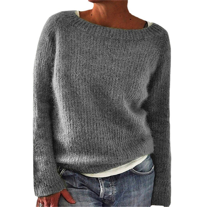 Damen nan kuscheliger Grobstrickpullover mit Rundhalsausschnitt und lockerem Oversize-Schnitt Echo Archiv