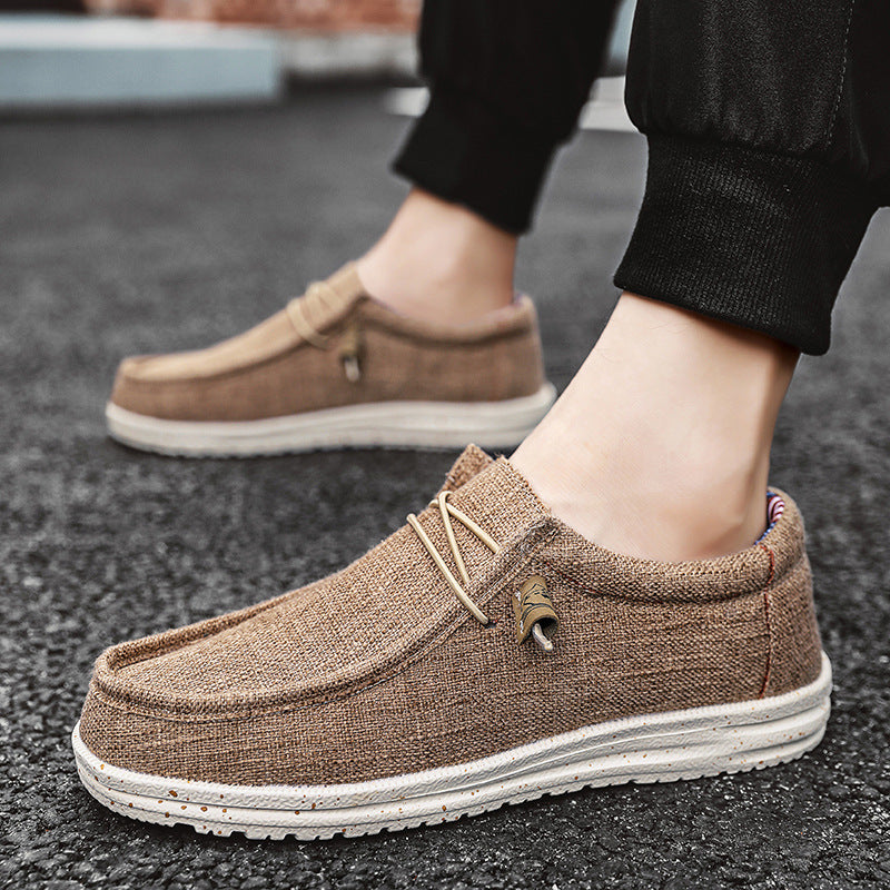 Unisex nan melierter Strick-Mokassin-Slipper mit elastischem Kordelzug und gedämpfter EVA-Laufsohle Echo Archiv