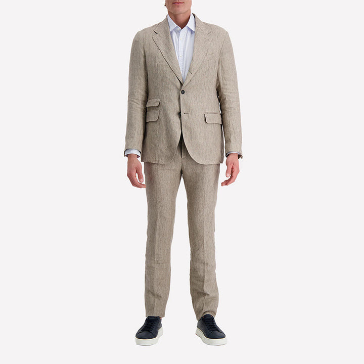 Herren eleganter Leinenanzug mit feinem Schnitt und praktischen Taschen Echoarchiv