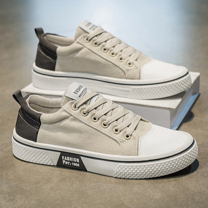 Herren Low-Top Canvas-Plateau-Sneaker mit profilierter Gummisohle und verstärkter Zehenkappe Echoarhiv – Norré