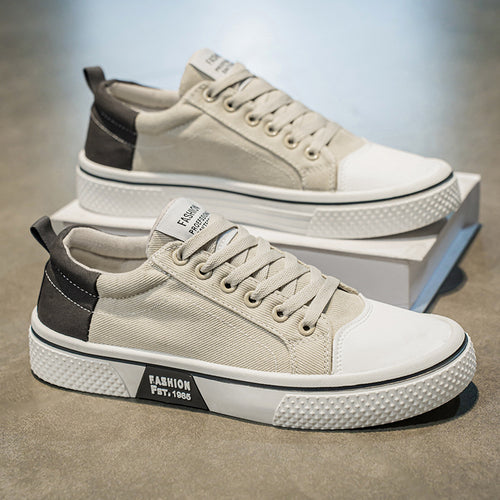 Herren Low-Top Canvas-Plateau-Sneaker mit profilierter Gummisohle und verstärkter Zehenkappe Echoarhiv – Norré