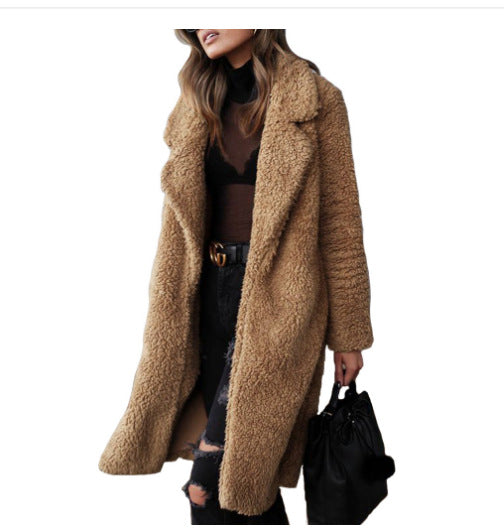 Damen Kuscheliger Teddy-Mantel mit großzügigem Schnitt und zwei praktischen Taschen Echoarchiv