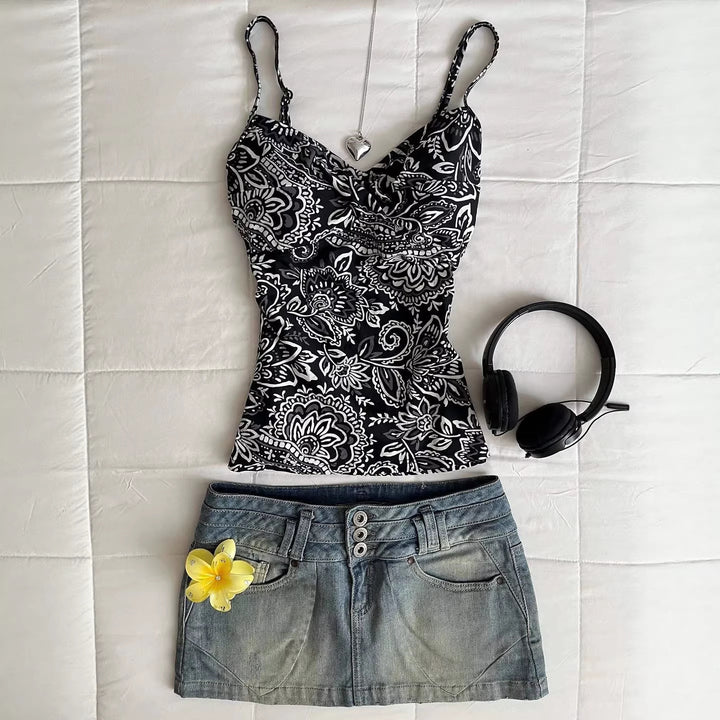 Damen Blusentop mit floralen Mustern Echo Archiv