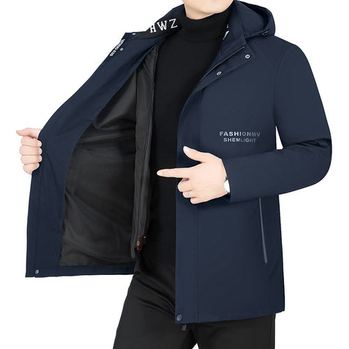 Herren Moderner Urbaner Parka mit fester Kapuze, nahtverdeckten Reißverschlüssen und leichtem Thermofutter – Taviero