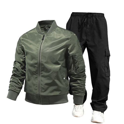 Herren urbane Bomberjacke und Cargo-Hosen Set Echo Archiv