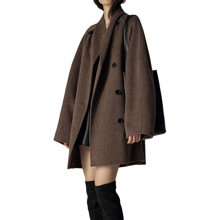 Damen Modische Oversized Wool-Mantel Echoarchiv
