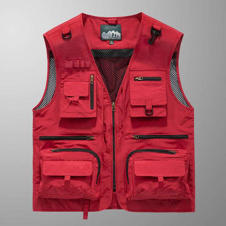 Herren Multifunktionale Outdoorweste mit Mesh‑Belüftung und Mehrfach‑Taschen Echo Archiv