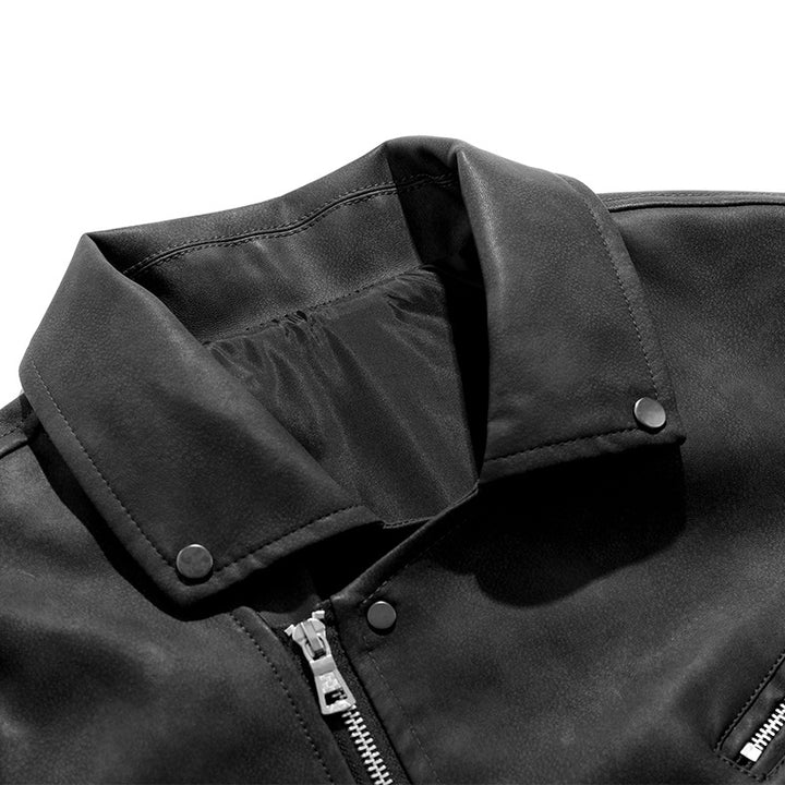 Herren Modische Lederjacke mit asymmetrischem Reißverschluss Echo Archiv