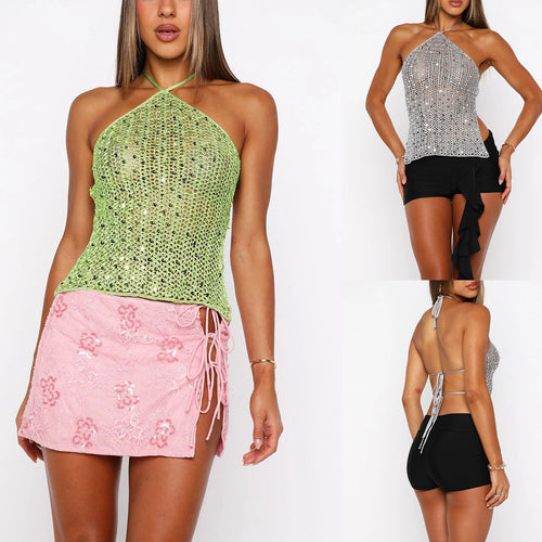 Damen Glitzerndes Netzoberteil mit raffinierten Details Echo Archiv
