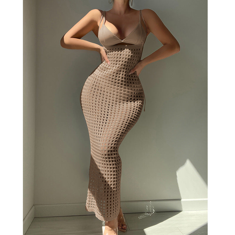 Damen Häkel-Maxikleid im figurbetonten Design Echo Archiv