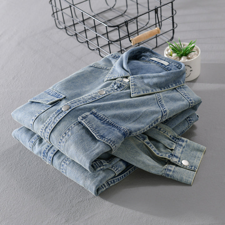 Herren lässiges Oversize Jeanshemd Echoarchiv
