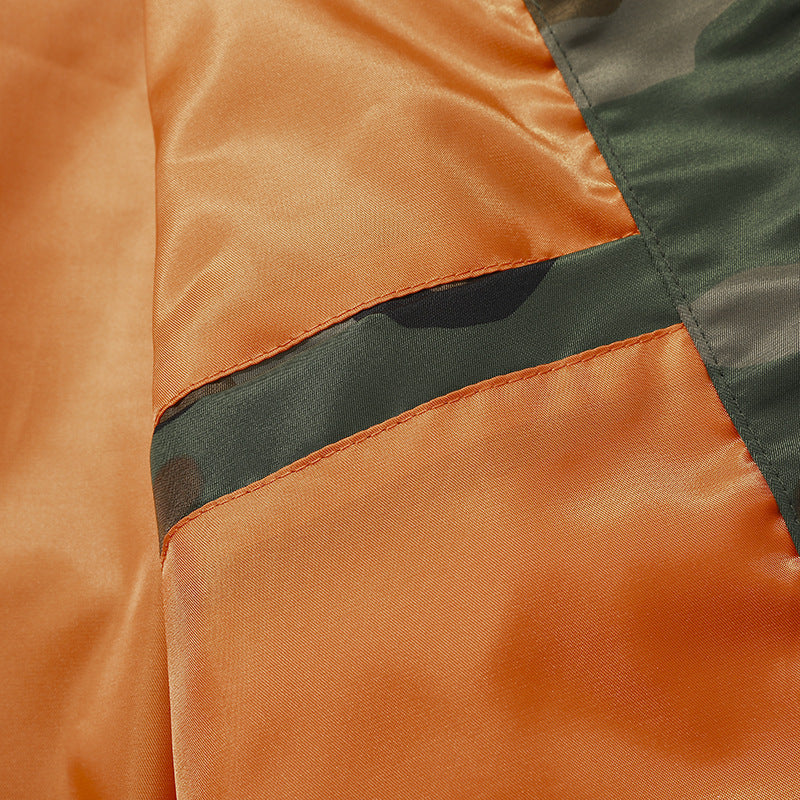 Herren Piloten-Bomberjacke im Camouflage-Design mit Ärmel-Reißverschlusstasche und Sicherheitsband Echo Archiv