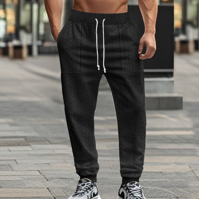 Herren bequeme Jogginghose mit strukturiertem Design und elastischem Bund Echoarchiv