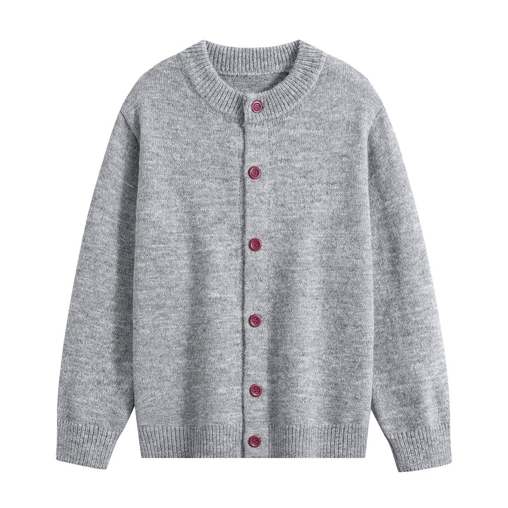 Damen Oversize-Strickjacke mit Rundhalsausschnitt, Rippsaum & Kontrastknöpfen Echoarchiv
