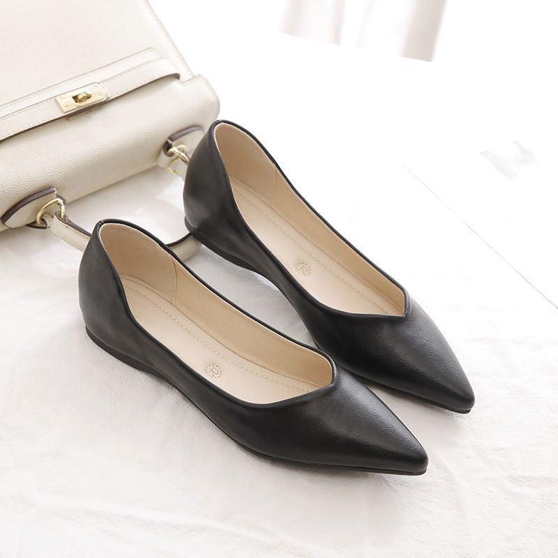 Damen Elegante Ballerinas aus hochwertigem Leder mit modischem V-Ausschnitt Echoarchiv