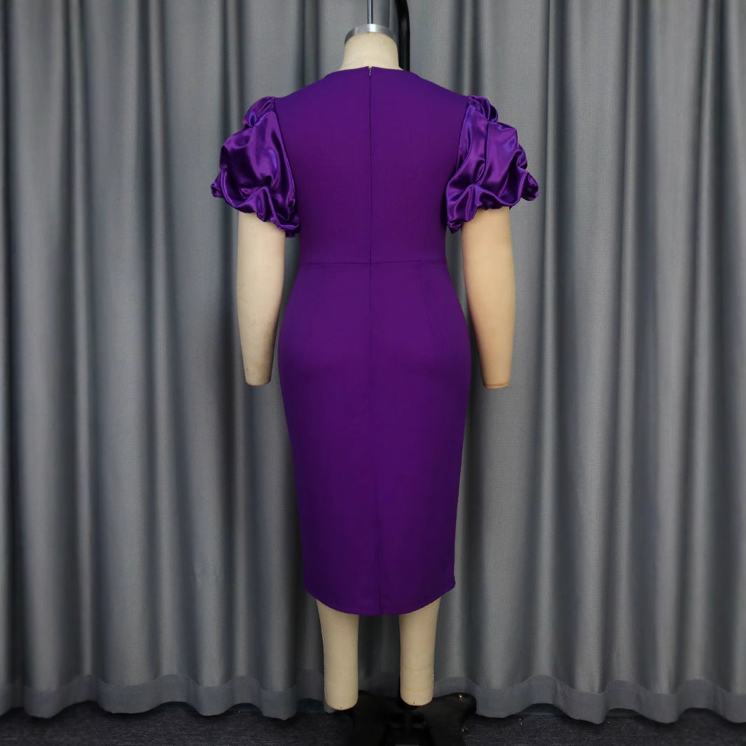 Damen Elegantes Kleid mit Spitzenakzenten und voluminösen Puffärmeln Echo Archiv