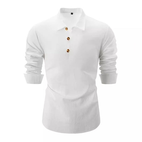 Herren Langarmhemd mit Knöpfen und eleganter Textur Echoarchiv