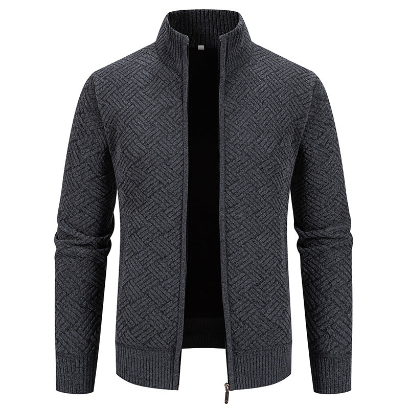 Herren Strickjacke mit modernem Karomuster Echoarchiv