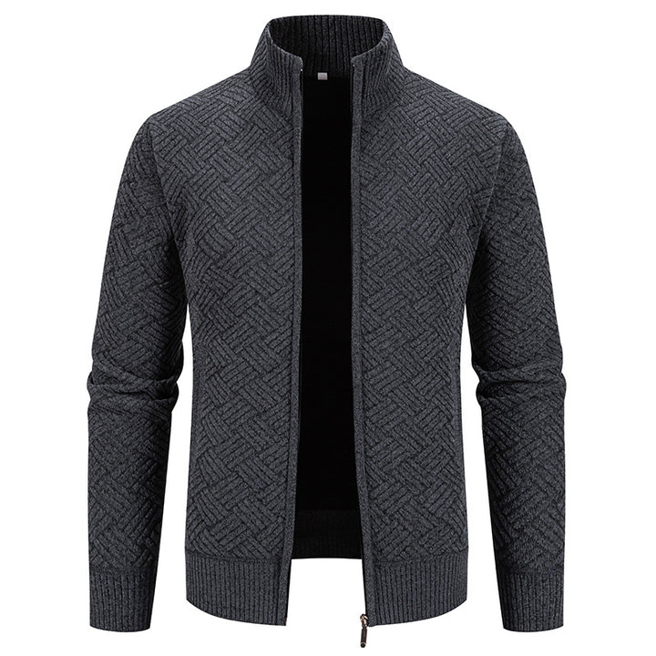 Herren Strickjacke mit modernem Karomuster Echoarchiv