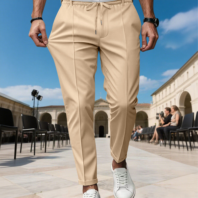 Herren moderne Chinohose mit bequemem elastischem Bund und praktischen Seitentaschen Echoarchiv