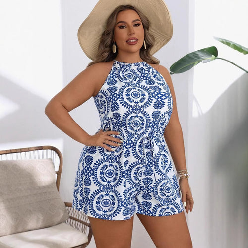Damen Stylischer Jumpsuit mit elegantem Halterkragen und Bindewurst Echo Archiv